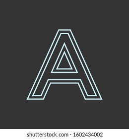Initial A Monoline, Outline, Double Line Simple Premium Logo Icon. Design Graphic Vector EPS10
