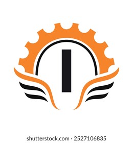  Logo Inicial De La Comunidad Del Club De La Motocicleta Combinado Con La Letra I Plantilla De Vector