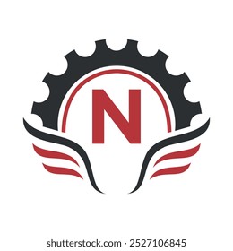  Initial Motorcycle Club Community Logo Combine With Letter N Vector Template