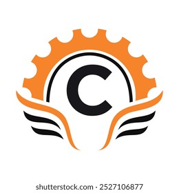  Initial Motorcycle Club Community Logo Combine With Letter C Vector Template