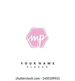 Initial MP beauty handwriting logo vector