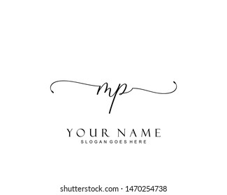 Initial MP beauty monogram and elegant logo design, handwriting logo of initial signature, wedding, fashion, floral and botanical with creative template.