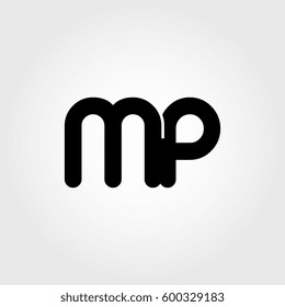 initial mp black business logo