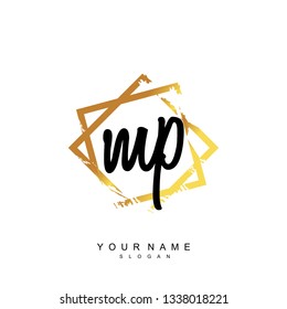 Initial MP handwriting logo vector
