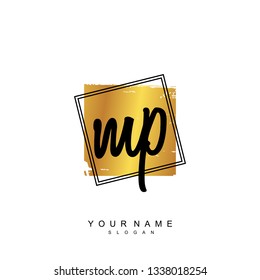 Initial MP handwriting logo vector