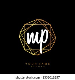 Initial MP handwriting logo vector