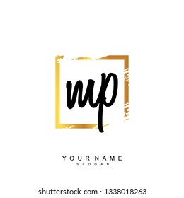 Initial MP handwriting logo vector