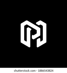 initial MP Letter Logo Design polygon round Monogram Icon Vector Template