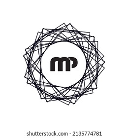 Initial MP letter Logo Design vector Template. Abstract Letter MP logo Design