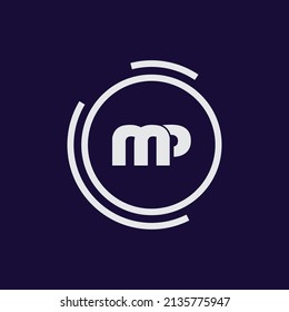 Plantilla vectorial de diseño de logotipo de letra MP inicial. Diseño del logotipo de la letra abstracta MP