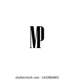Initial MP Logo vector. Illustration of Letter MP logotype element template