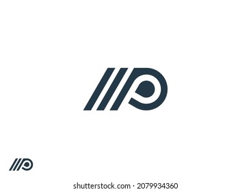 Initial MP Mountain Abstract logo Design Template