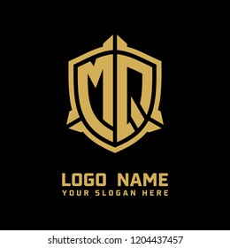 Initial MQ abstract shield logo template vector