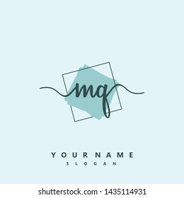 Initial MQ beauty handwriting logo vector