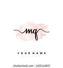 Initial MQ beauty handwriting logo vector