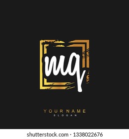 Initial MQ handwriting logo vector