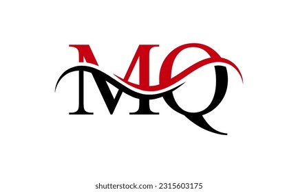 Initial MQ letter Logo With Swoosh Design Graphic Vector Template for Business and Company Identity.