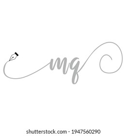 Initial MQ logo handwriting business illustration fashion simple