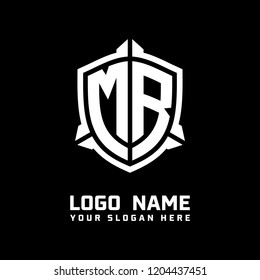 Initial MR Abstract Shield Logo Template Vector