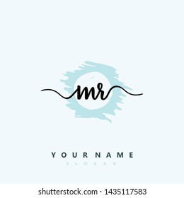 Initial MR beauty handwriting logo vector