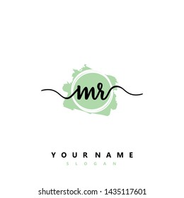 Initial MR beauty handwriting logo vector