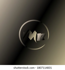 Initial MR handwriting logo template vector