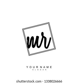 Initial MR handwriting logo vector