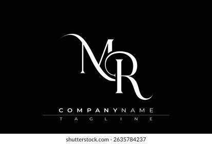 Initial MR Logo Design Vector. Elegant Monogram Logo Design with Decorative Elements and Typography