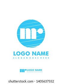Initial MR negative space logo with circle template