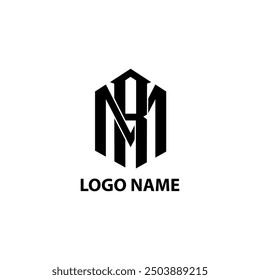 initial MR RM modern logo design vector