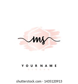 Initial MS beauty handwriting logo vector