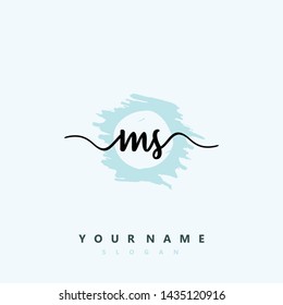 Initial MS beauty handwriting logo vector
