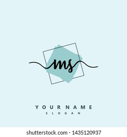 Initial MS beauty handwriting logo vector