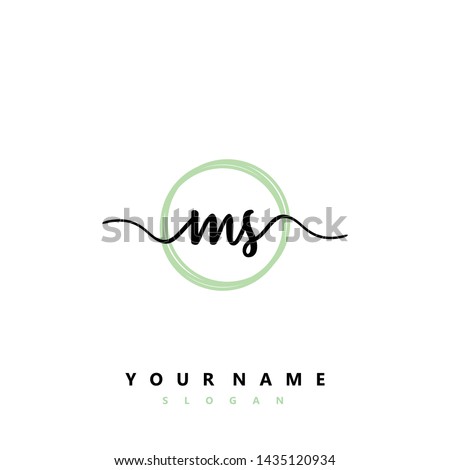 Initial MS beauty handwriting logo vector