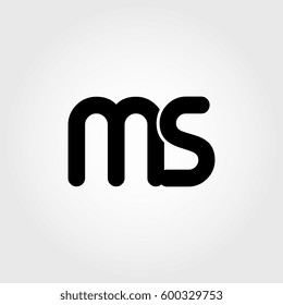 initial ms black business logo