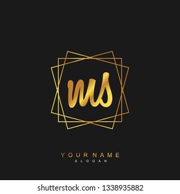 Initial MS handwriting logo vector