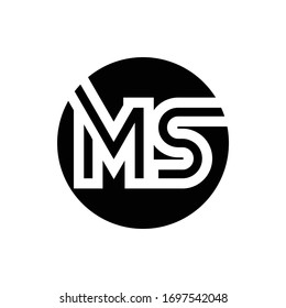 Plantilla vectorial de diseño del logotipo de la letra de MS inicial. Diseño del logotipo de la letra abstracta MS