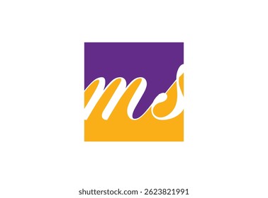 Design inicial do logotipo MS Letter, conceito de design de vetor