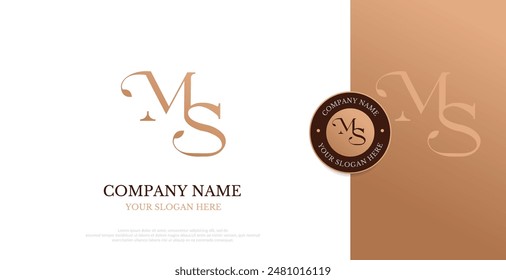 Initial MS Logo Design Vector 