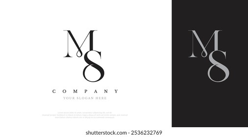 Vetor de design de logotipo inicial da MS 