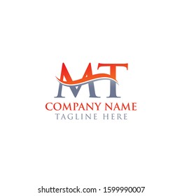 Initial MT letter Logo Design vector Template. Abstract Letter MT logo Design