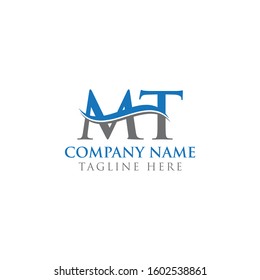 Initial MT letter Logo Design vector Template. Abstract Letter MT logo Design