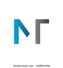 Plantilla vectorial de diseño del logotipo de la letra MT inicial. Diseño del logotipo de carta abstracta MT