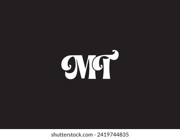 Vector de diseño del logotipo de la letra MT inicial. Letra abstracta