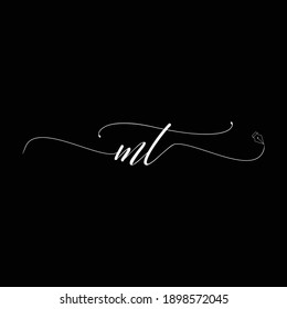 Initial MT logo handwriting business illustration fashion simple