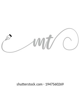 Initial MT logo handwriting business illustration fashion simple