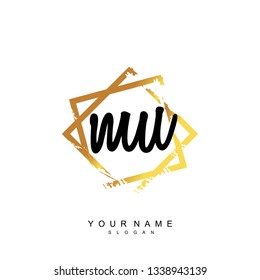 Initial MU handwriting logo vector
