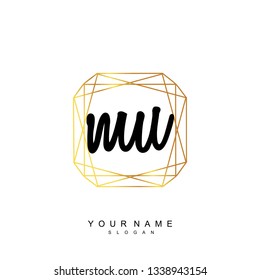 Initial MU handwriting logo vector