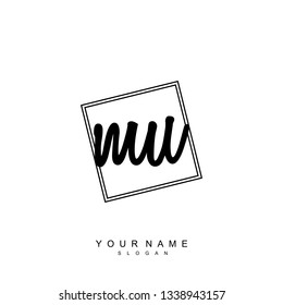 Initial MU handwriting logo vector