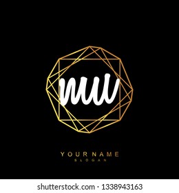 Initial MU handwriting logo vector